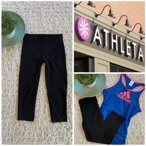 Athleta Cropped Leggings Capri High Rise Yoga Barre Athletic Tights Black XS